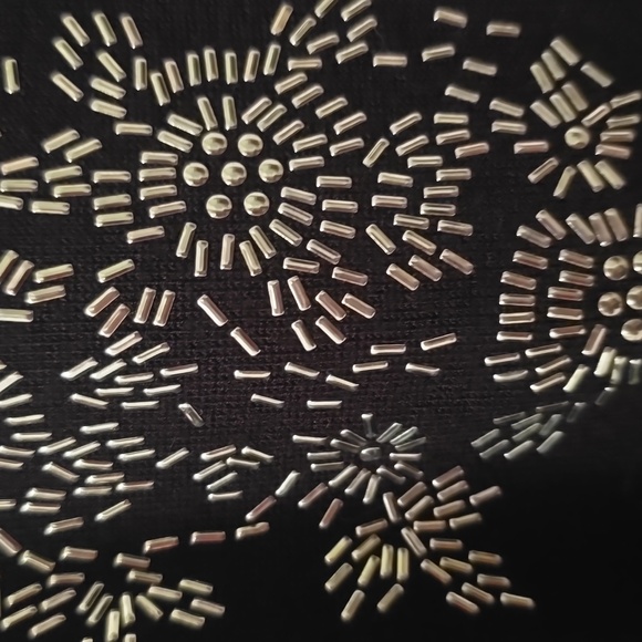 COVINGTON WOMEN'S BLACK EMBELLISHED FRONT BUTTON CARDIGAN SWEATER SIZE LARGE - Picture 8 of 17